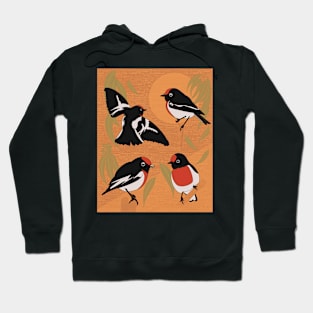 Red capped Robin gum leaves Hoodie